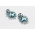 Earrings Enamel Jhumki Dangle Sterling Silver 925 Blue Beads Traditional C25